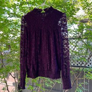 Romantic Purple Lace Blouse